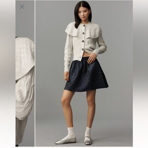 Cable-Knit Cape Cardigan Sweater